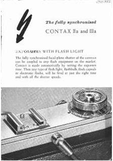 Zeiss Ikon Contax 2 a manual. Camera Instructions.